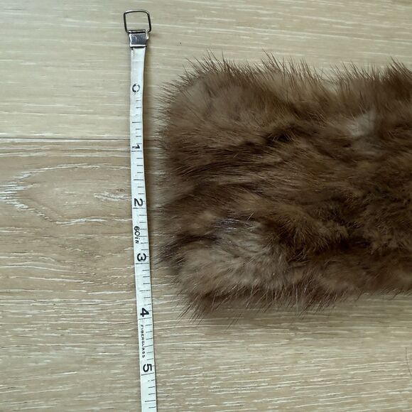 VTG Designed By Lora Genuine Mink Collar Scarf Brown Hook Eye Formal Party NYE - Picture 11 of 11